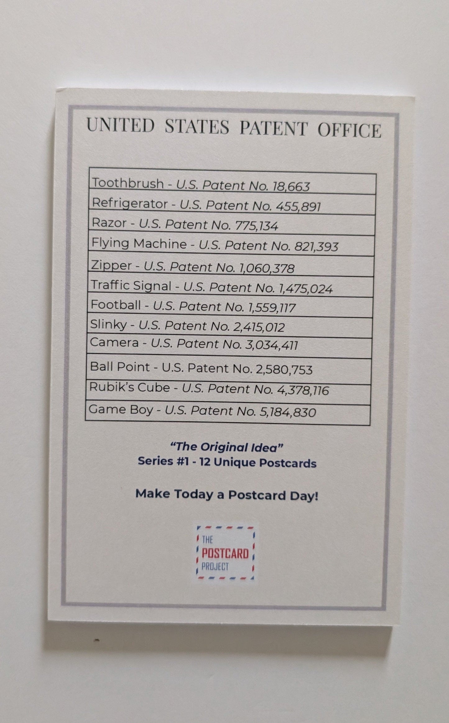 United States Patent Office "The Original Idea"  Series #1