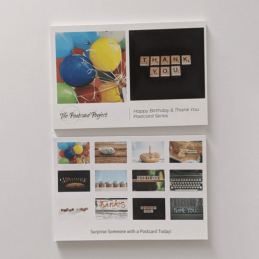 Happy Birthday & Thank You - 12 Postcards