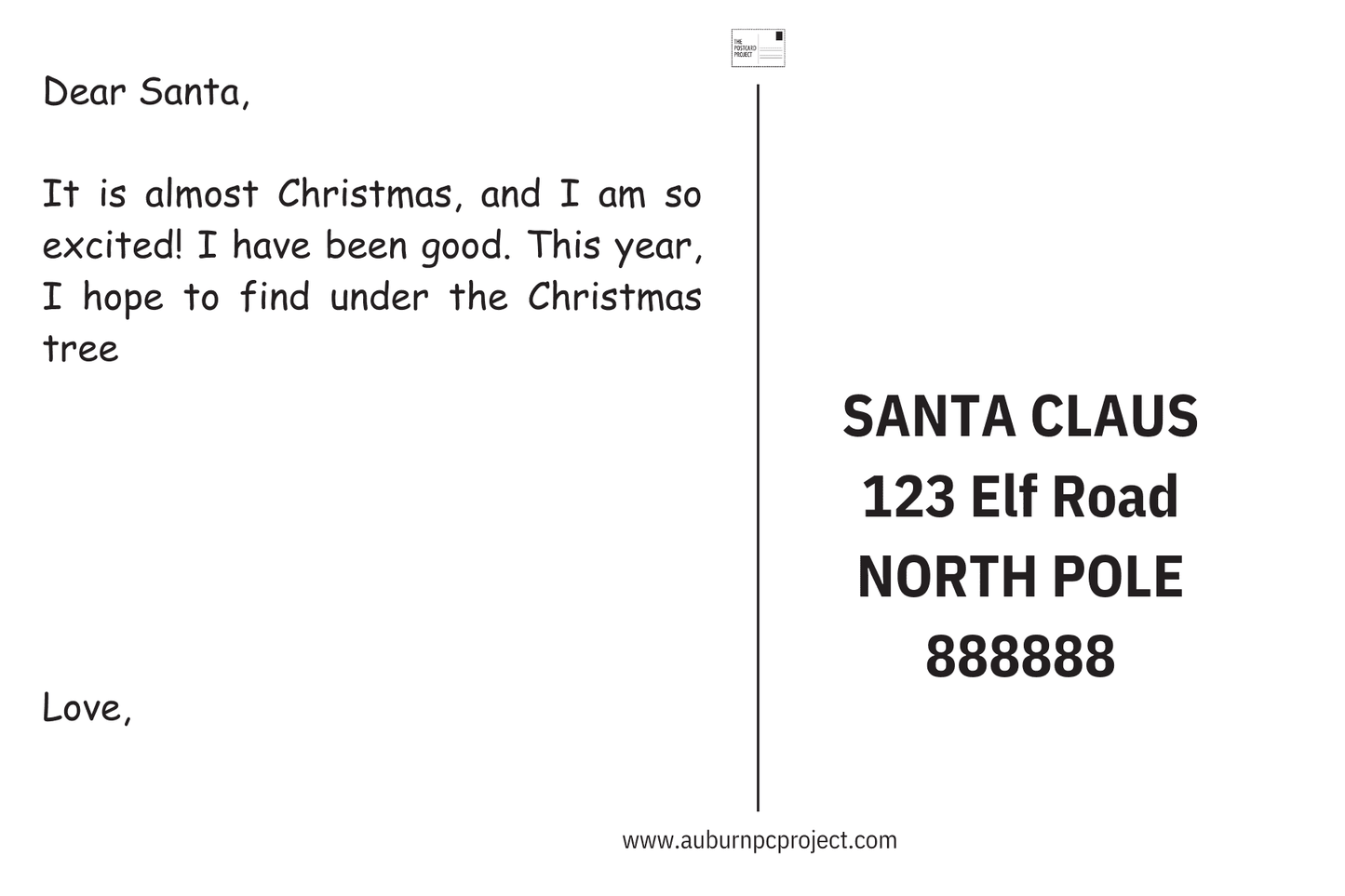 "Dear Santa ..." postcard series