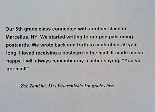 2025-2026 Herman Ave School 5th Grade Pen Pal Project Series